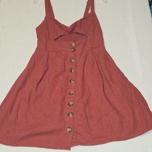 Forever 21 Rust Red Button-Front Sundress
